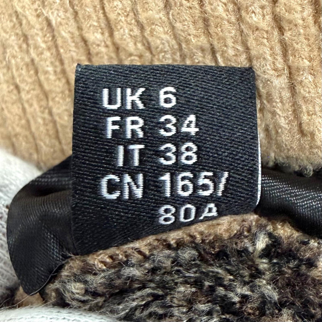 極美品△AMIRI アミリ AMロゴ モノグラム 総柄 クロップド フーディ ニット パーカー ブラウン系 IT 38 イタリア製 レディース