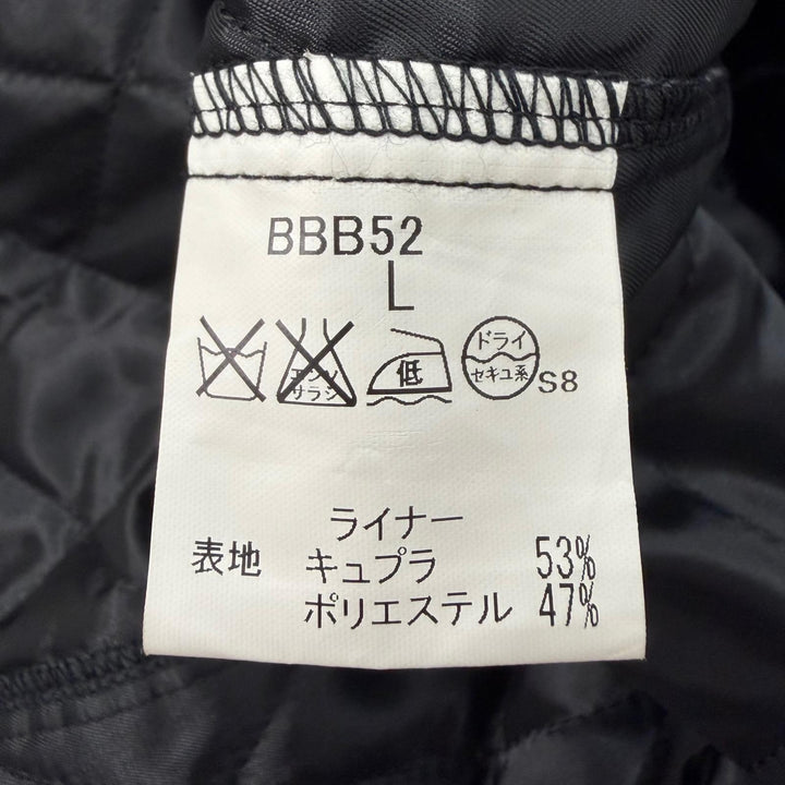 極美品▼BURBERRY LONDON バーバリーロンドン シルク混 キルティング中綿入りライナー付き 比翼仕立て ステンカラーコート 黒 L 正規品