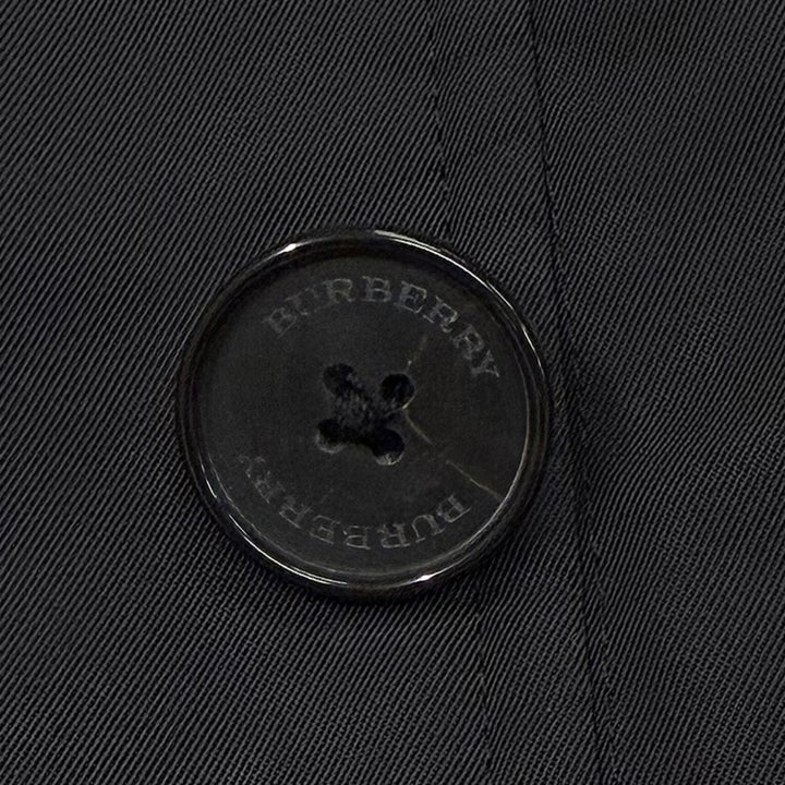 極美品▼BURBERRY LONDON バーバリーロンドン シルク混 キルティング中綿入りライナー付き 比翼仕立て ステンカラーコート 黒 L 正規品