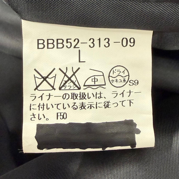 極美品▼BURBERRY LONDON バーバリーロンドン シルク混 キルティング中綿入りライナー付き 比翼仕立て ステンカラーコート 黒 L 正規品