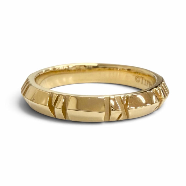 極美品△TIFFANY&amp;Co. ティファニー アトラス X クローズド リング 指輪 750(YG) K18 イエローゴールド JP6号 重量3.2g レディース