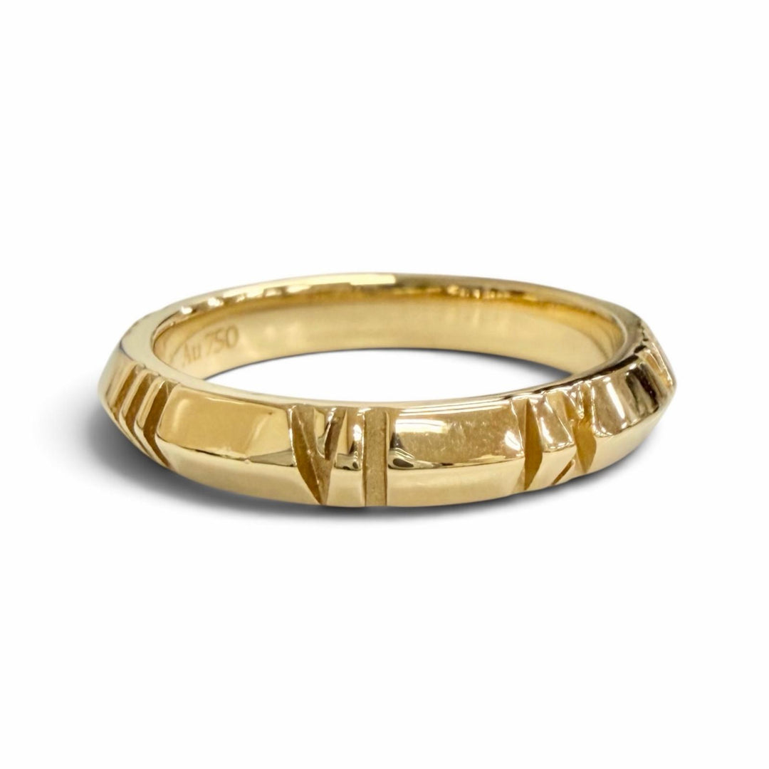 極美品△TIFFANY&amp;Co. ティファニー アトラス X クローズド リング 指輪 750(YG) K18 イエローゴールド JP6号 重量3.2g レディース