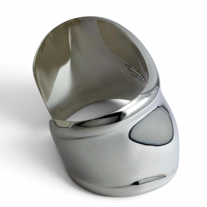 美品□TIFFANY&amp;Co. ティファニー AG925 ボーンカフ 左手用 ブレスレット バングル アクセサリー シルバー イタリア製 重量87.3g メンズ