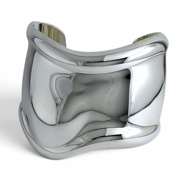 美品□TIFFANY&amp;Co. ティファニー AG925 ボーンカフ 左手用 ブレスレット バングル アクセサリー シルバー イタリア製 重量87.3g メンズ
