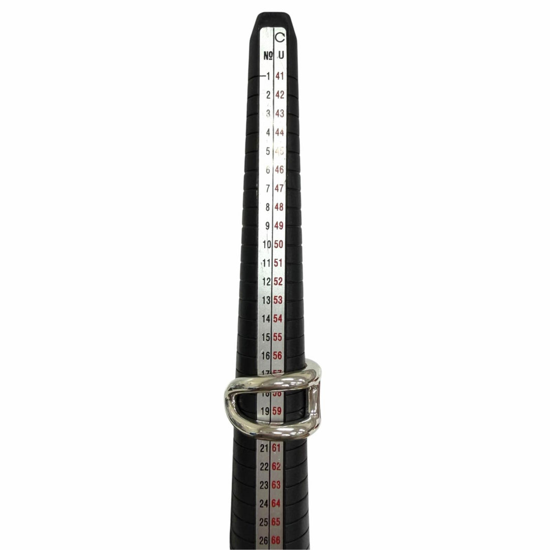 未使用品□HERMES エルメス オスモズ GM AG925 リング 指輪 アクセサリー シルバー IT 58 (JP18号相当) イタリア製 重量17.7g メンズ