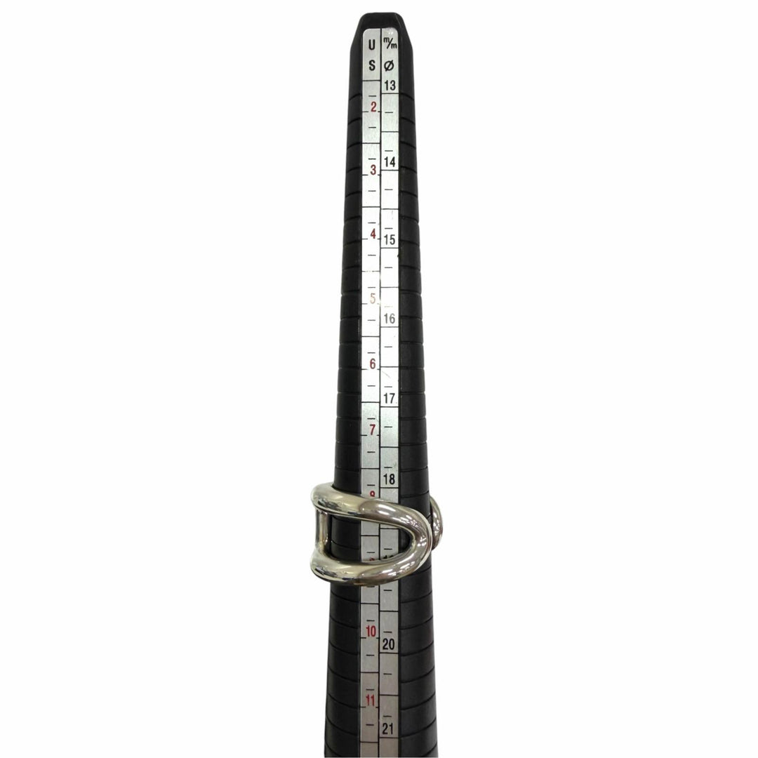 未使用品□HERMES エルメス オスモズ GM AG925 リング 指輪 アクセサリー シルバー IT 58 (JP18号相当) イタリア製 重量17.7g メンズ