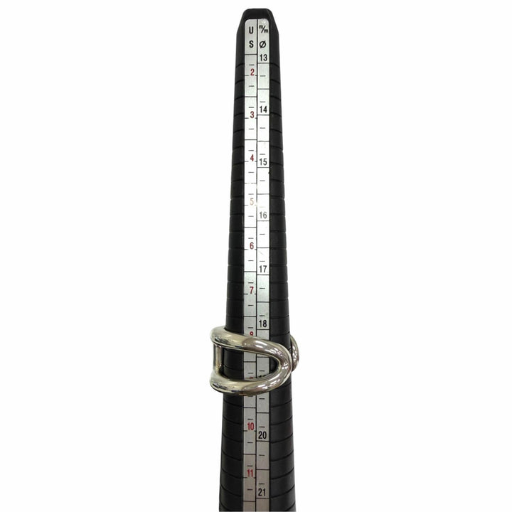 未使用品□HERMES エルメス オスモズ GM AG925 リング 指輪 アクセサリー シルバー IT 58 (JP18号相当) イタリア製 重量17.7g メンズ
