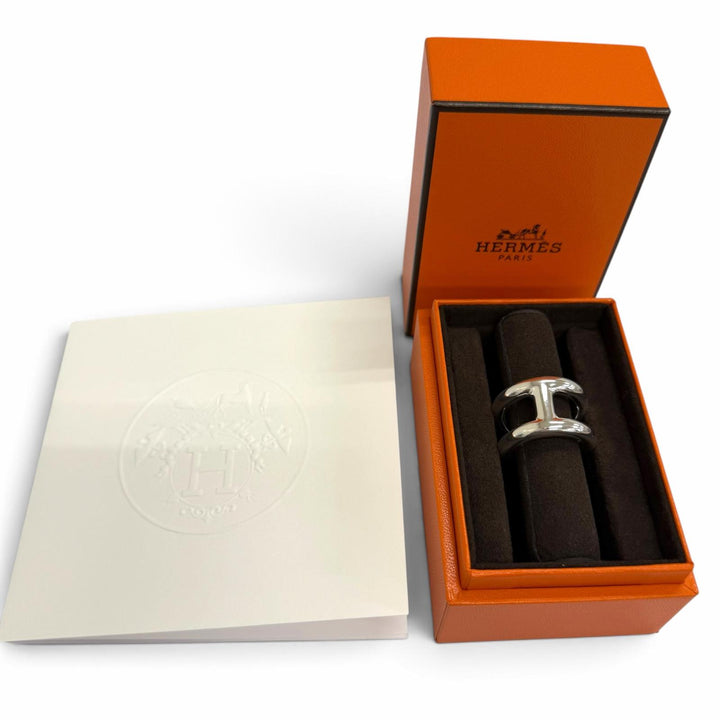 未使用品□HERMES エルメス オスモズ GM AG925 リング 指輪 アクセサリー シルバー IT 58 (JP18号相当) イタリア製 重量17.7g メンズ