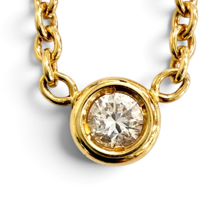 極美品△Christian Dior クリスチャンディオール MIM95001 ミミウィ 1Pダイヤモンド ネックレス アクセサリー 750(YG) K18 重量2.7g