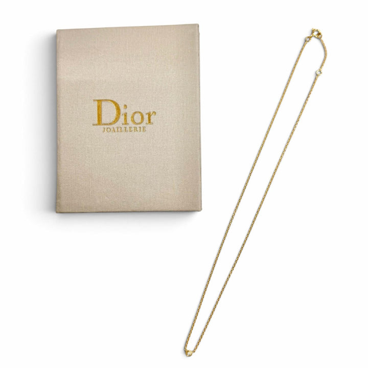 極美品△Christian Dior クリスチャンディオール MIM95001 ミミウィ 1Pダイヤモンド ネックレス アクセサリー 750(YG) K18 重量2.7g