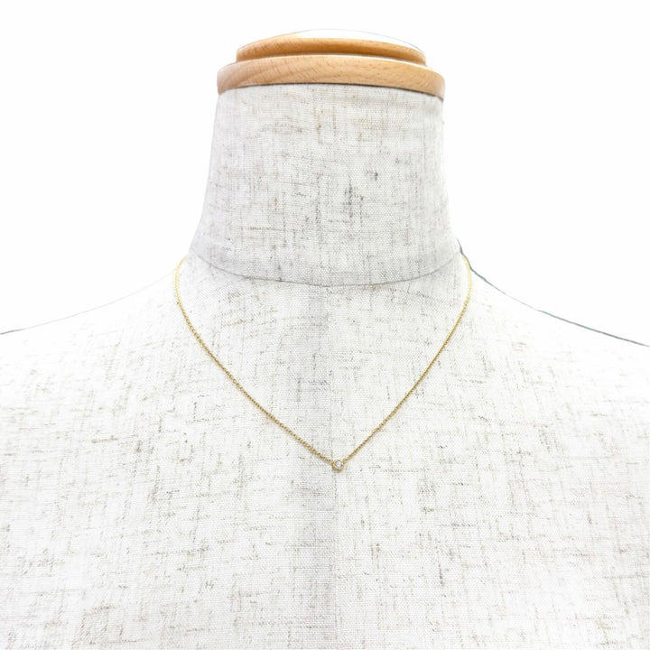 極美品△Christian Dior クリスチャンディオール MIM95001 ミミウィ 1Pダイヤモンド ネックレス アクセサリー 750(YG) K18 重量2.7g