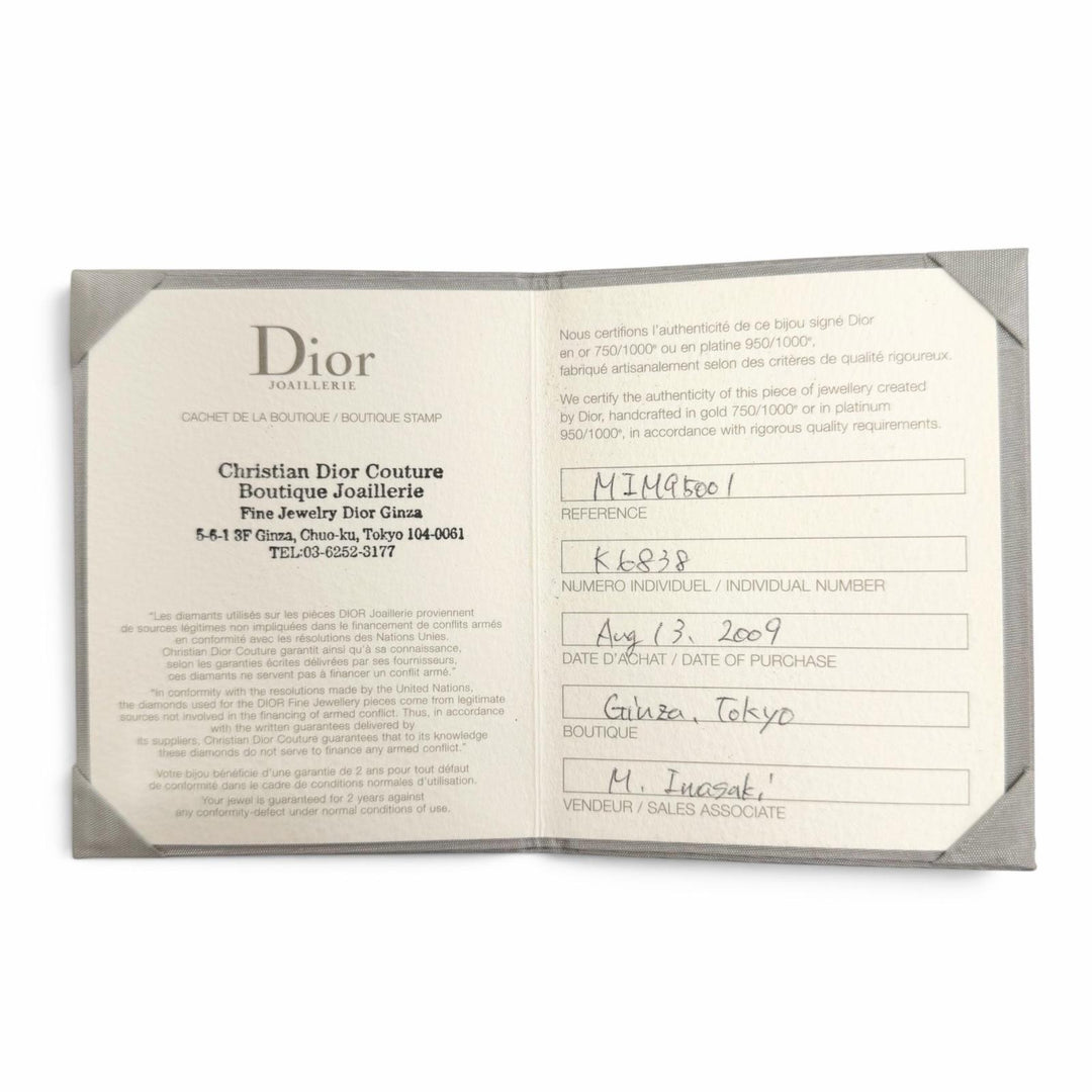 極美品△Christian Dior クリスチャンディオール MIM95001 ミミウィ 1Pダイヤモンド ネックレス アクセサリー 750(YG) K18 重量2.7g