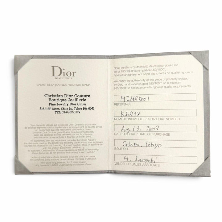 極美品△Christian Dior クリスチャンディオール MIM95001 ミミウィ 1Pダイヤモンド ネックレス アクセサリー 750(YG) K18 重量2.7g