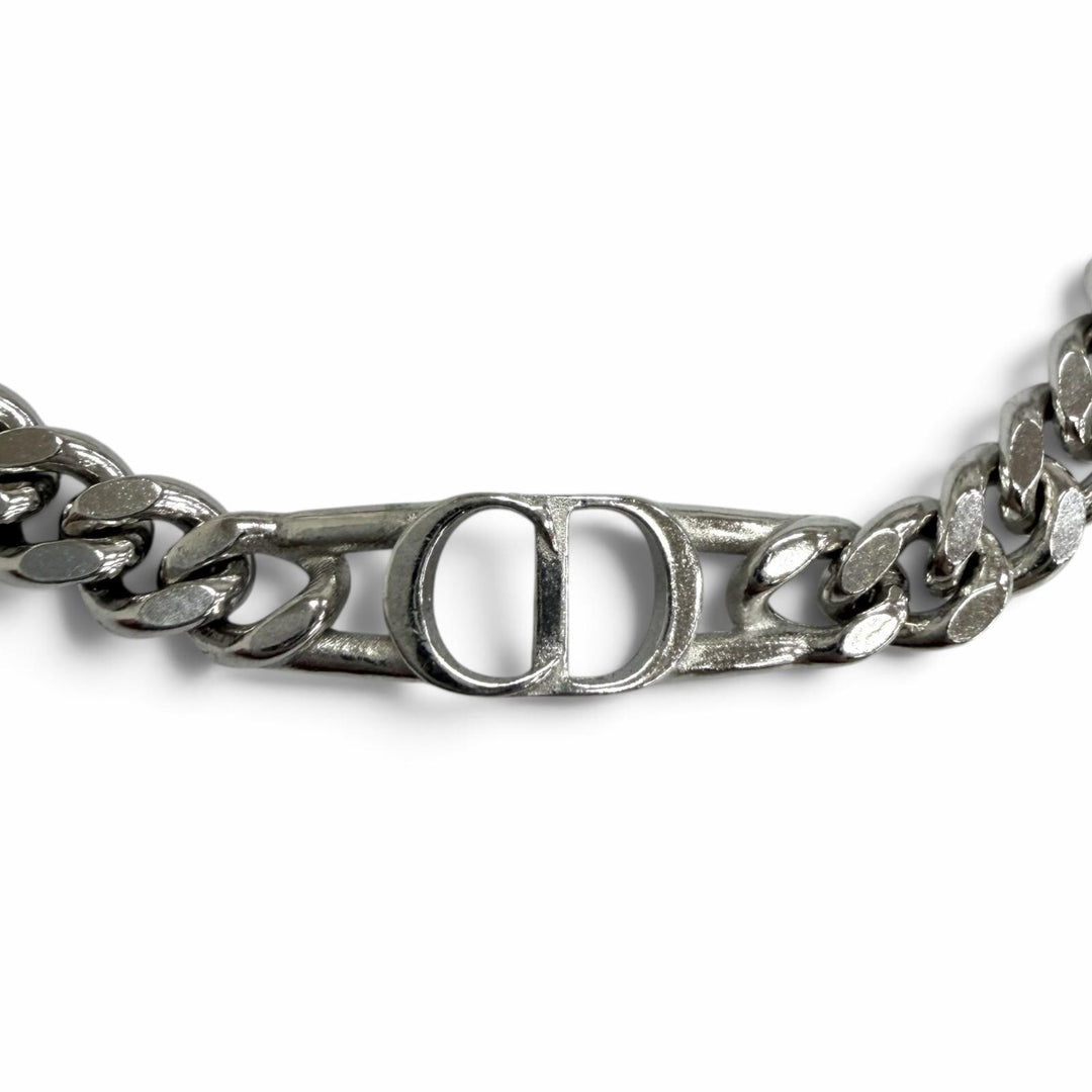 美品□DIOR ディオール オム B2162HOMST AG925 CD Icon チェーン リンク ブレスレット アクセサリー シルバー 11.1g メンズ レディース