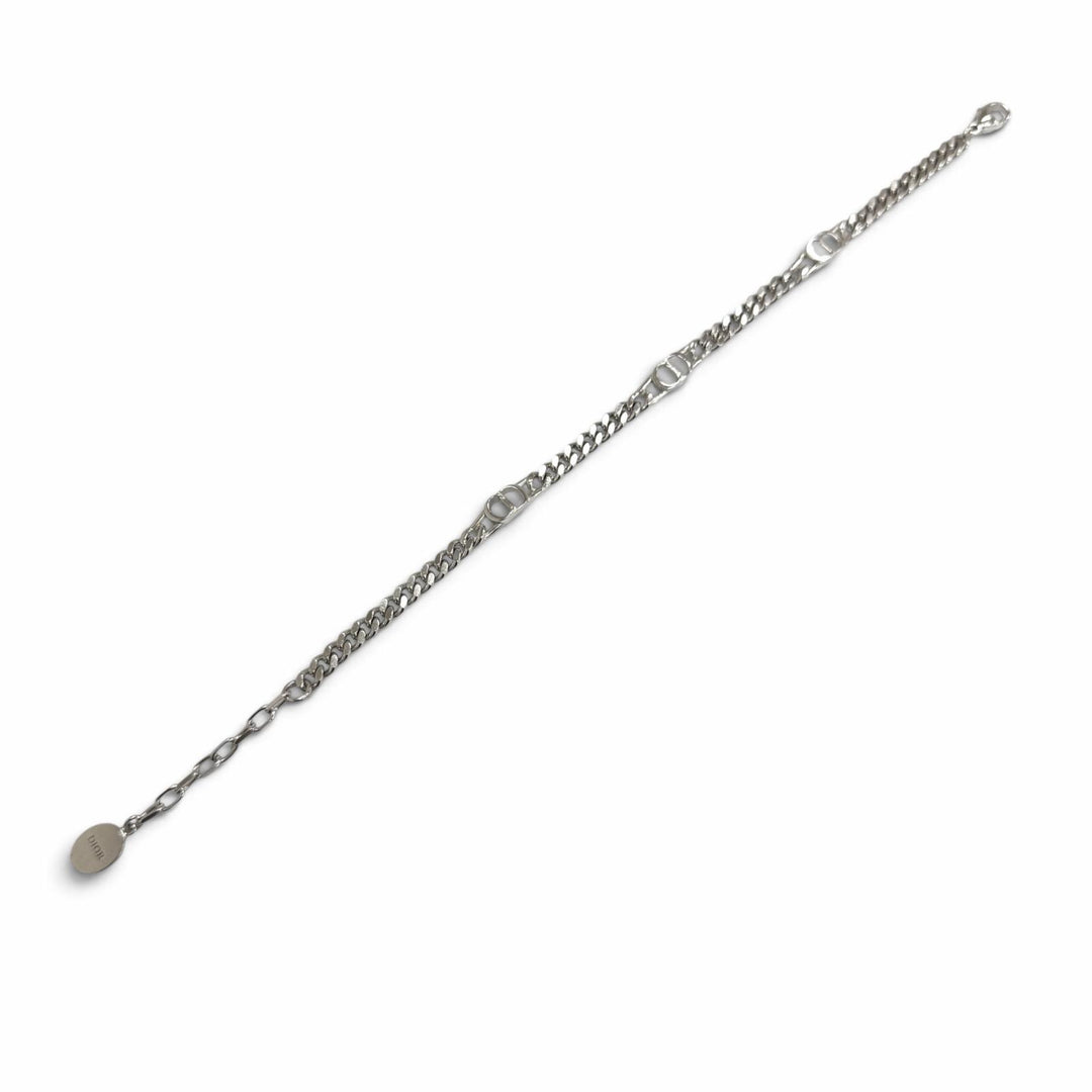 美品□DIOR ディオール オム B2162HOMST AG925 CD Icon チェーン リンク ブレスレット アクセサリー シルバー 11.1g メンズ レディース