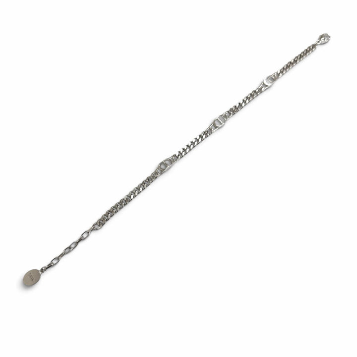 美品□DIOR ディオール オム B2162HOMST AG925 CD Icon チェーン リンク ブレスレット アクセサリー シルバー 11.1g メンズ レディース