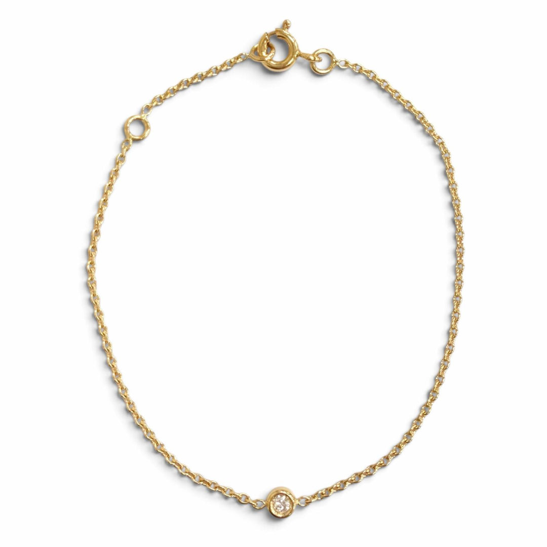極美品△Christian Dior クリスチャンディオール MIM95003 ミミウィ 1Pダイヤモンド ブレスレット 750 YG K18 イエローゴールド 重量1.3g