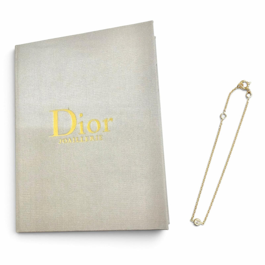 極美品△Christian Dior クリスチャンディオール MIM95003 ミミウィ 1Pダイヤモンド ブレスレット 750 YG K18 イエローゴールド 重量1.3g