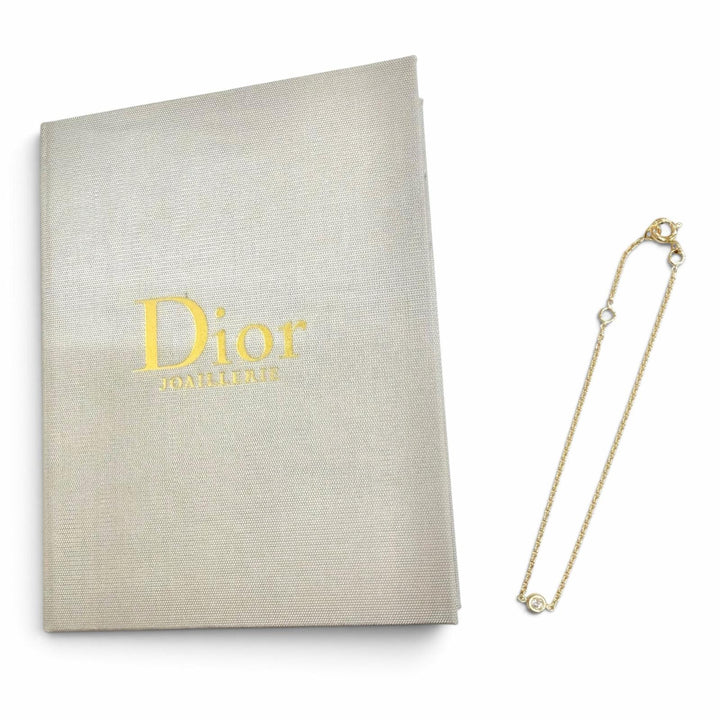 極美品△Christian Dior クリスチャンディオール MIM95003 ミミウィ 1Pダイヤモンド ブレスレット 750 YG K18 イエローゴールド 重量1.3g