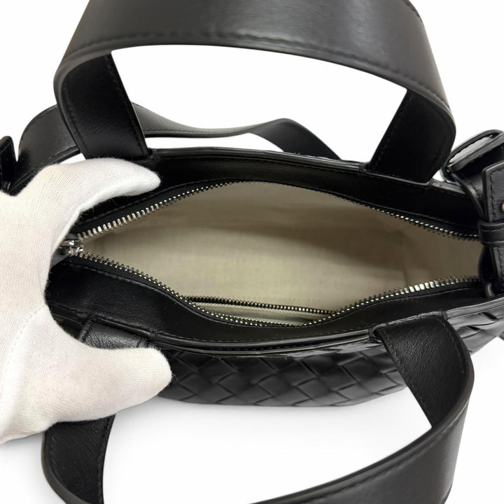極美品□BOTTEGAVENETA ボッテガヴェネタ 855504 カーフレザー イントレチャート ミニトートバッグ ショルダーバッグ 伊製 定価528000円