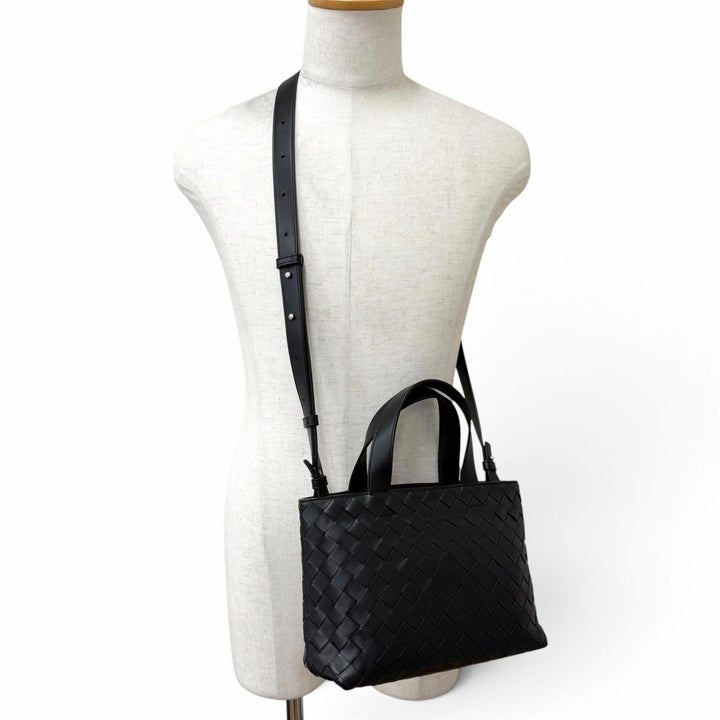 極美品□BOTTEGAVENETA ボッテガヴェネタ 855504 カーフレザー イントレチャート ミニトートバッグ ショルダーバッグ 伊製 定価528000円