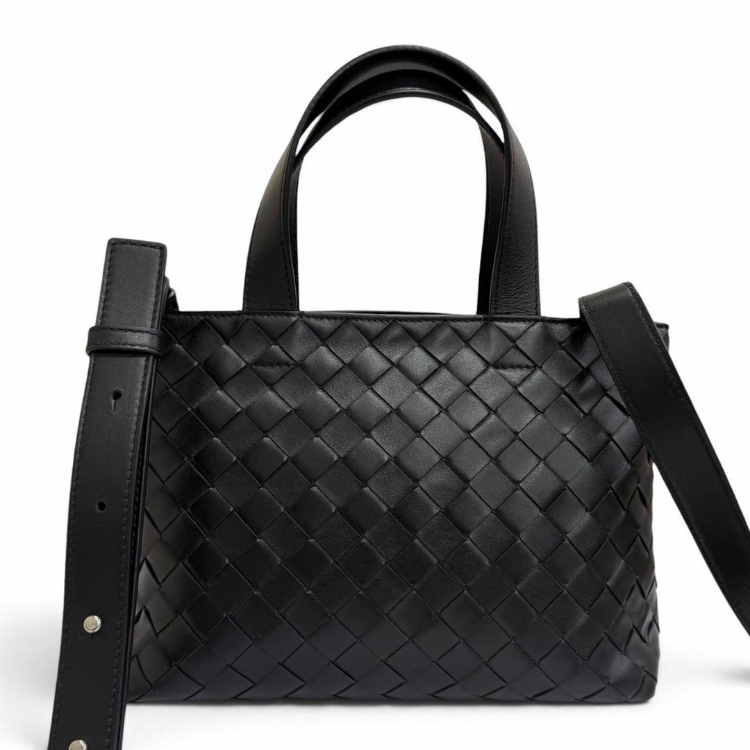 極美品□BOTTEGAVENETA ボッテガヴェネタ 855504 カーフレザー イントレチャート ミニトートバッグ ショルダーバッグ 伊製 定価528000円