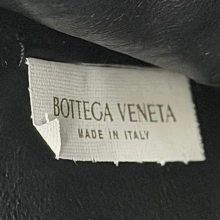 美品▼BOTTEGAVENETA ボッテガヴェネタ 629134 レザー マキシイントレチャート クラッチバッグ ブラック シルバー金具 伊製 保存袋付き