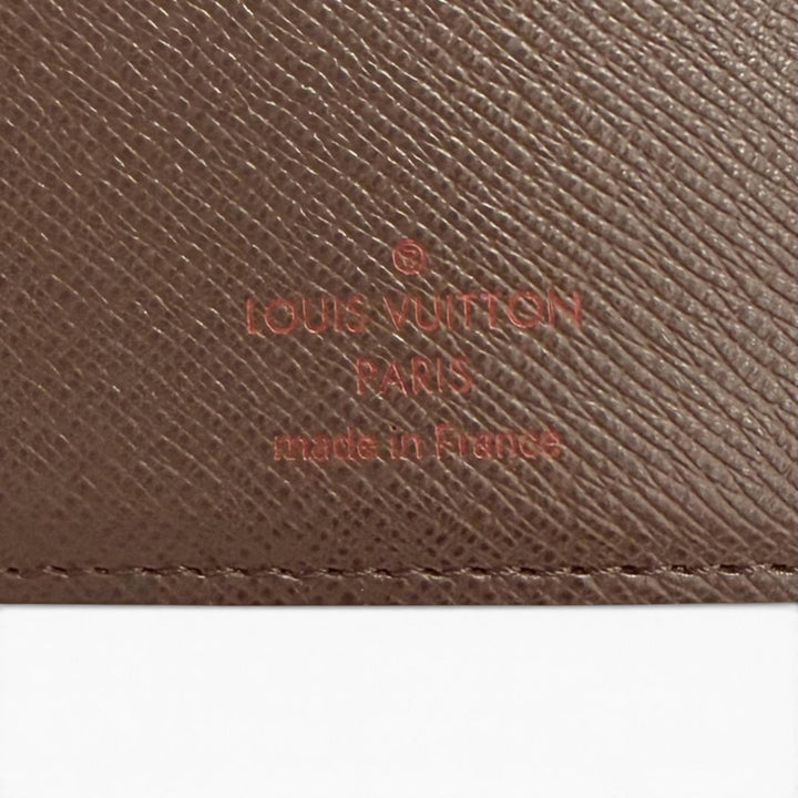 極美品△LOUIS VUITTON ルイヴィトン N61674 ダミエ ポルトフォイユ ヴィエノワ がま口財布 二つ折り財布 ブラウン 仏製 箱・保存袋付き