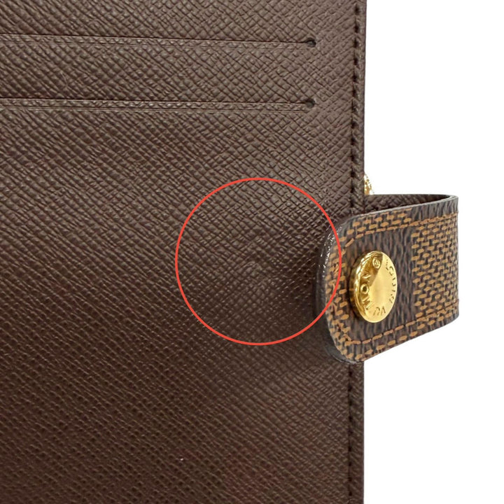 極美品△LOUIS VUITTON ルイヴィトン N61674 ダミエ ポルトフォイユ ヴィエノワ がま口財布 二つ折り財布 ブラウン 仏製 箱・保存袋付き