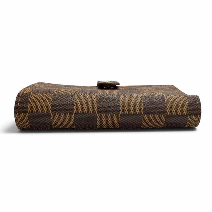 極美品△LOUIS VUITTON ルイヴィトン N61674 ダミエ ポルトフォイユ ヴィエノワ がま口財布 二つ折り財布 ブラウン 仏製 箱・保存袋付き