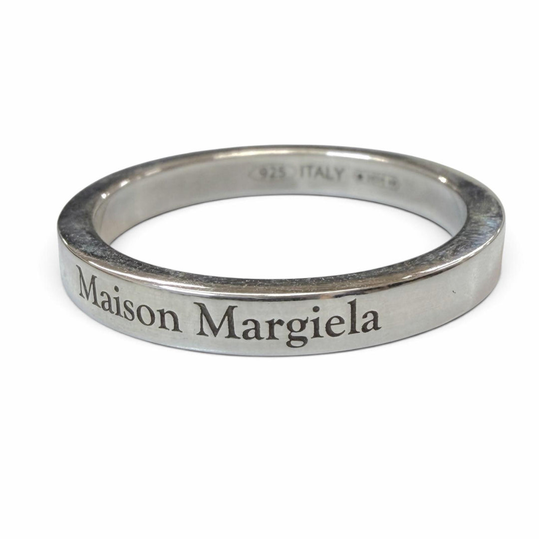 極美品▼Maison Margiela メゾンマルジェラ SM1UQ0080 925 ロゴ リング 指輪 シルバー JP20号相当 伊製 重量3.9g メンズ アクセサリー