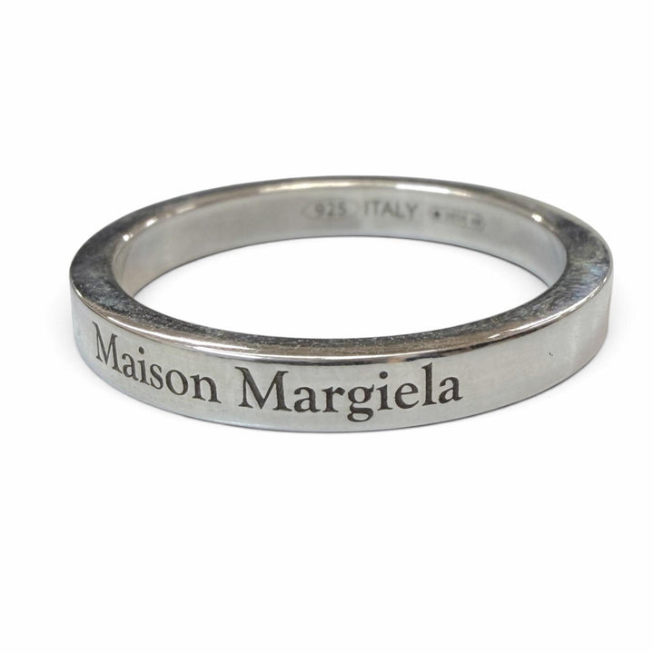 極美品▼Maison Margiela メゾンマルジェラ SM1UQ0080 925 ロゴ リング 指輪 シルバー JP20号相当 伊製 重量3.9g メンズ アクセサリー