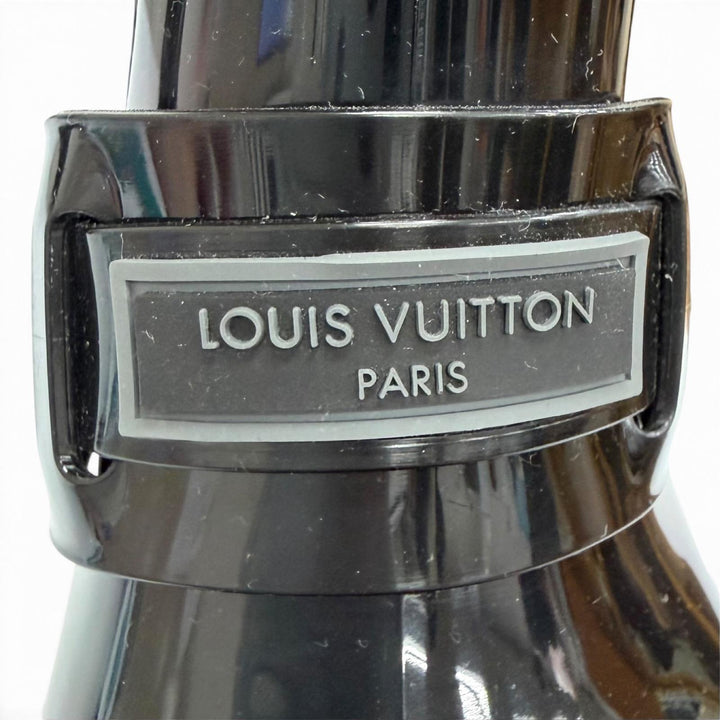 極美品△LOUIS VUITTON ルイヴィトン 1AHNHC ドロップス フラットハーフレインブーツ ラバー モノグラム ブラック IT 36 定価160600円