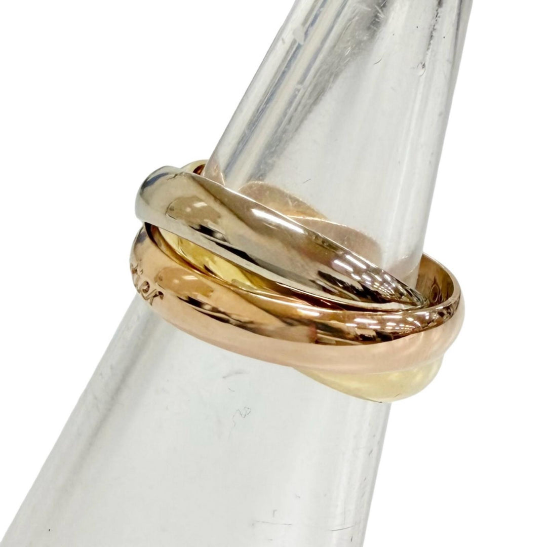 極美品△Cartier カルティエ トリニティ クラシック MM リング 指輪 750(YG PG WG) スリーカラーゴールド 50 (JP10号) 重量7.7g オススメ