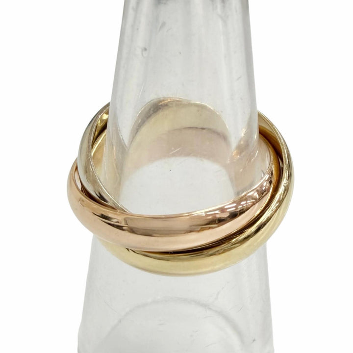 極美品△Cartier カルティエ トリニティ クラシック MM リング 指輪 750(YG PG WG) スリーカラーゴールド 50 (JP10号) 重量7.7g オススメ