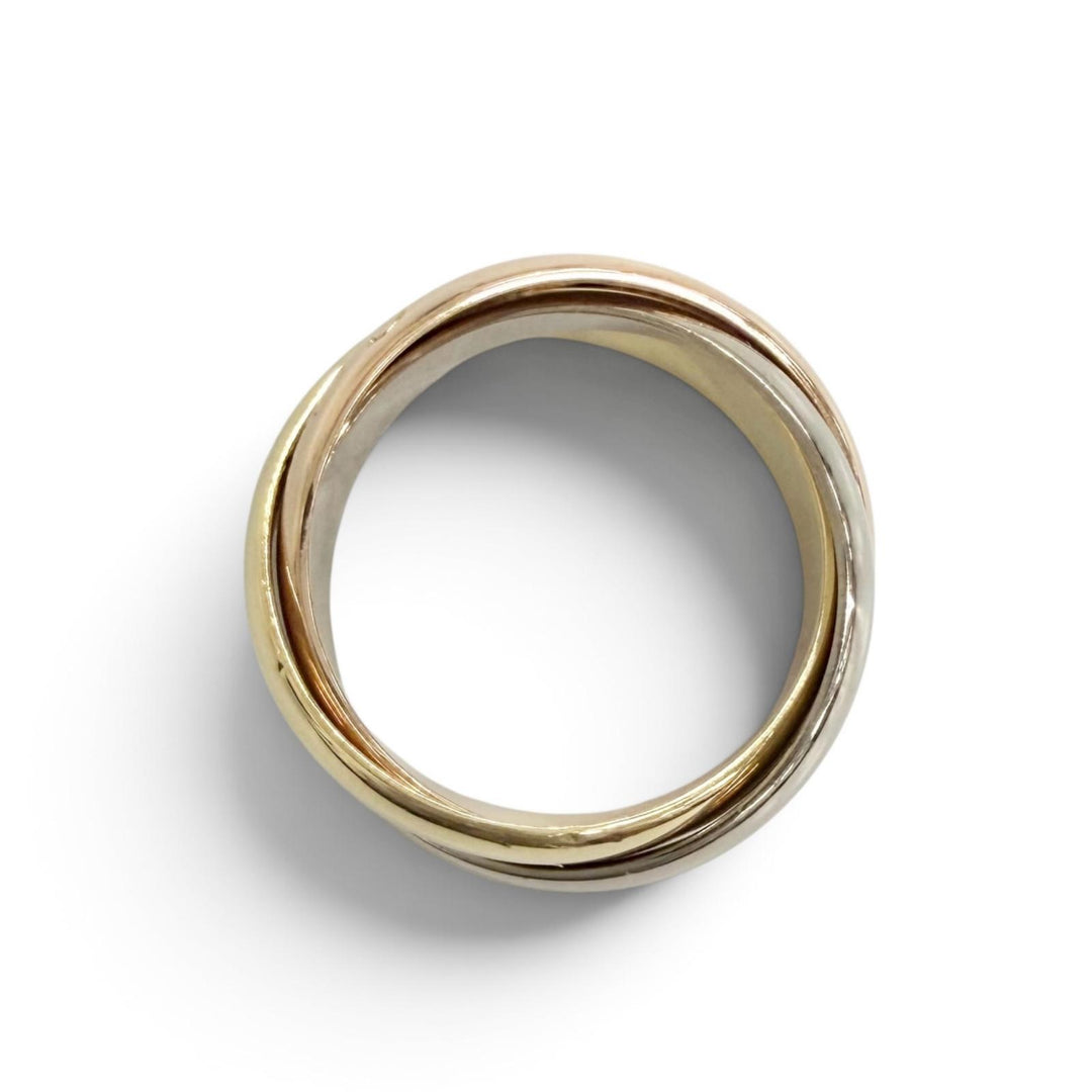 極美品△Cartier カルティエ トリニティ クラシック MM リング 指輪 750(YG PG WG) スリーカラーゴールド 50 (JP10号) 重量7.7g オススメ