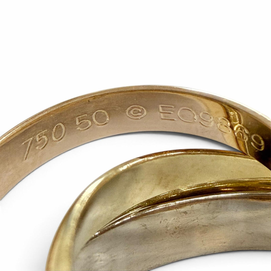 極美品△Cartier カルティエ トリニティ クラシック MM リング 指輪 750(YG PG WG) スリーカラーゴールド 50 (JP10号) 重量7.7g オススメ