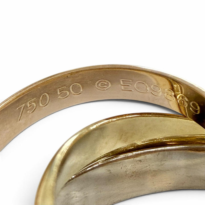 極美品△Cartier カルティエ トリニティ クラシック MM リング 指輪 750(YG PG WG) スリーカラーゴールド 50 (JP10号) 重量7.7g オススメ