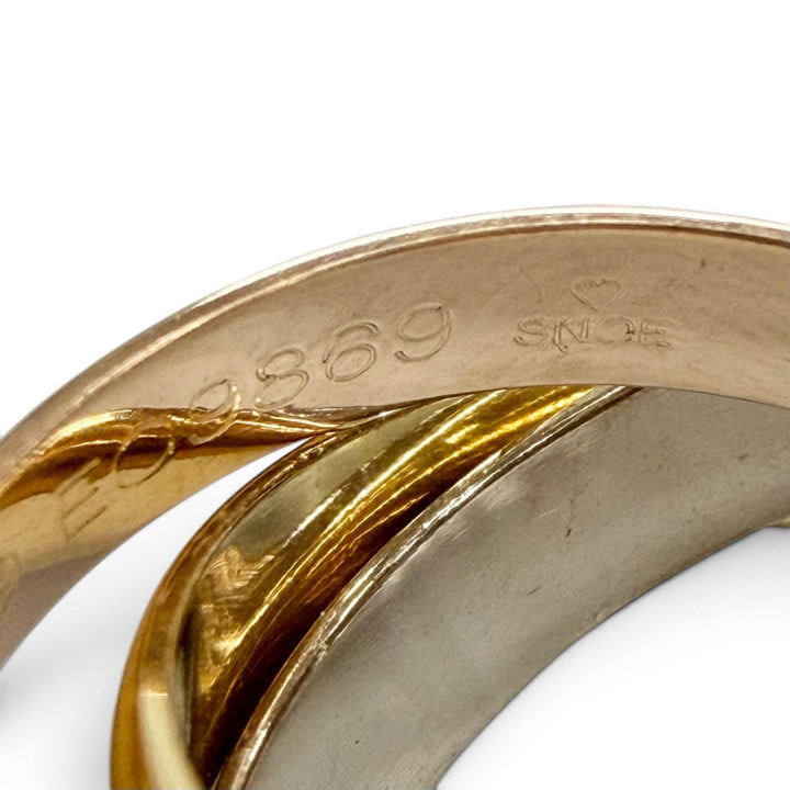 極美品△Cartier カルティエ トリニティ クラシック MM リング 指輪 750(YG PG WG) スリーカラーゴールド 50 (JP10号) 重量7.7g オススメ
