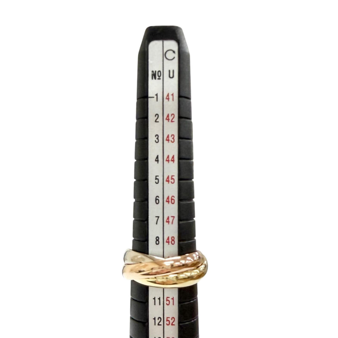 極美品△Cartier カルティエ トリニティ クラシック MM リング 指輪 750(YG PG WG) スリーカラーゴールド 50 (JP10号) 重量7.7g オススメ