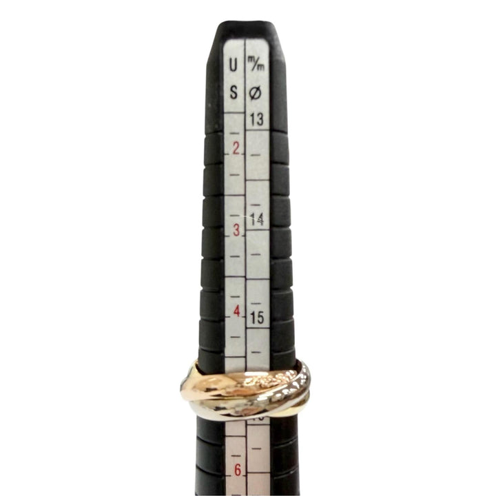 極美品△Cartier カルティエ トリニティ クラシック MM リング 指輪 750(YG PG WG) スリーカラーゴールド 50 (JP10号) 重量7.7g オススメ