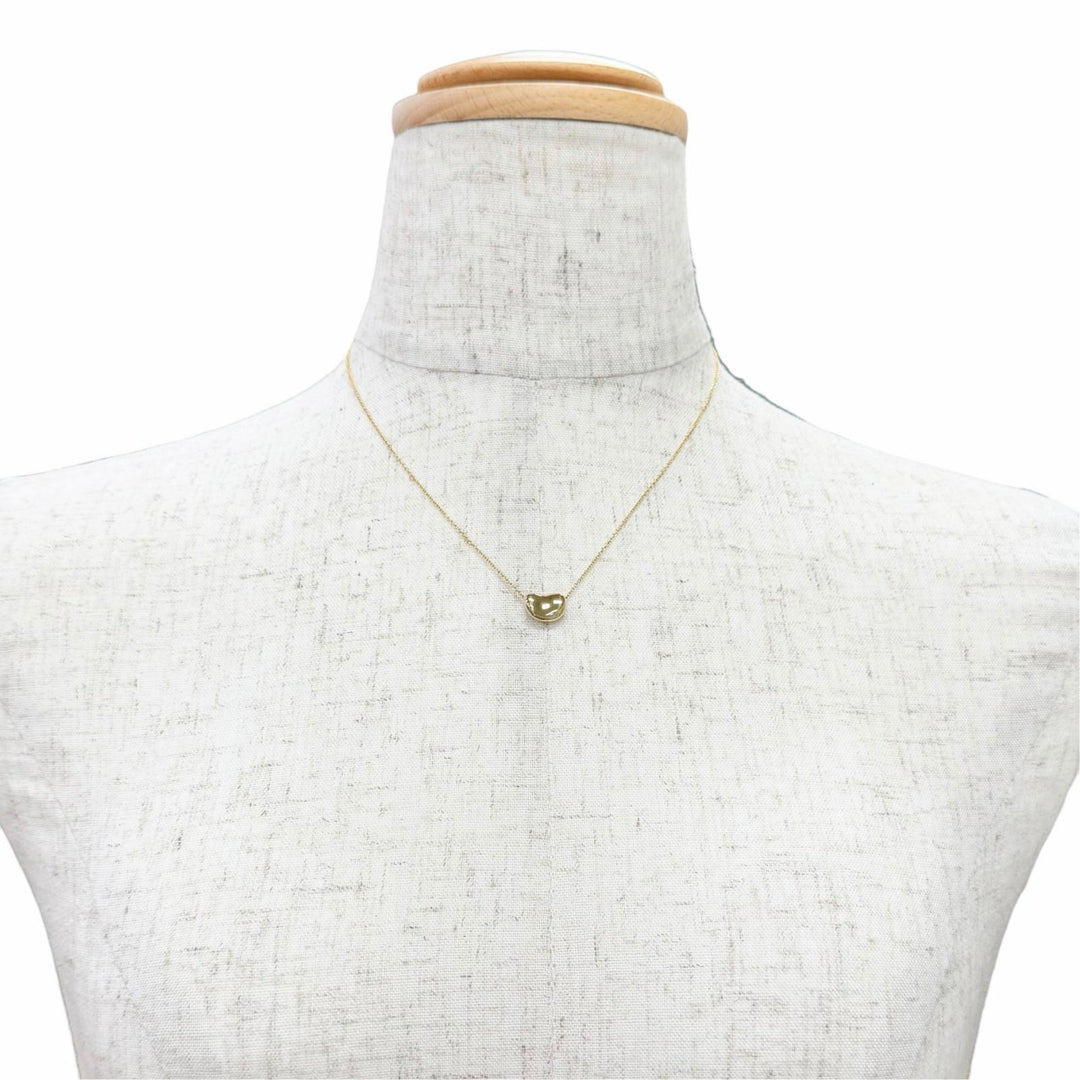 極美品△TIFFANY&amp;Co. ティファニー エルサペレッティ ビーン デザイン ペンダント ネックレス 750(YG) イエローゴールド 重量4.21g