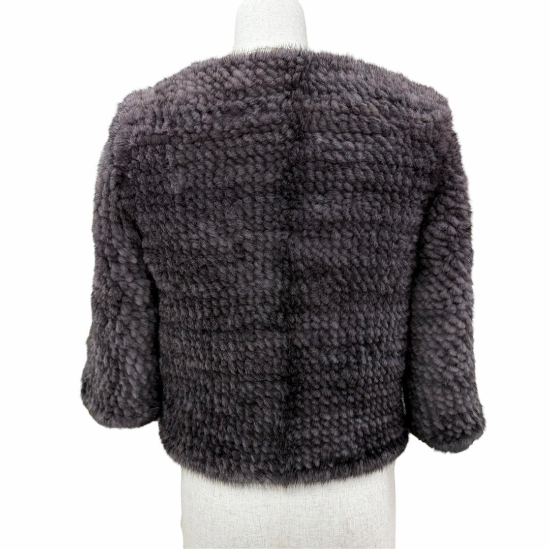 極美品☆allureville アリュービル MINK ミンクファー ノーカラージャケット 本毛皮コート グレー系 2 正規品 レディース