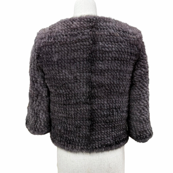 極美品☆allureville アリュービル MINK ミンクファー ノーカラージャケット 本毛皮コート グレー系 2 正規品 レディース
