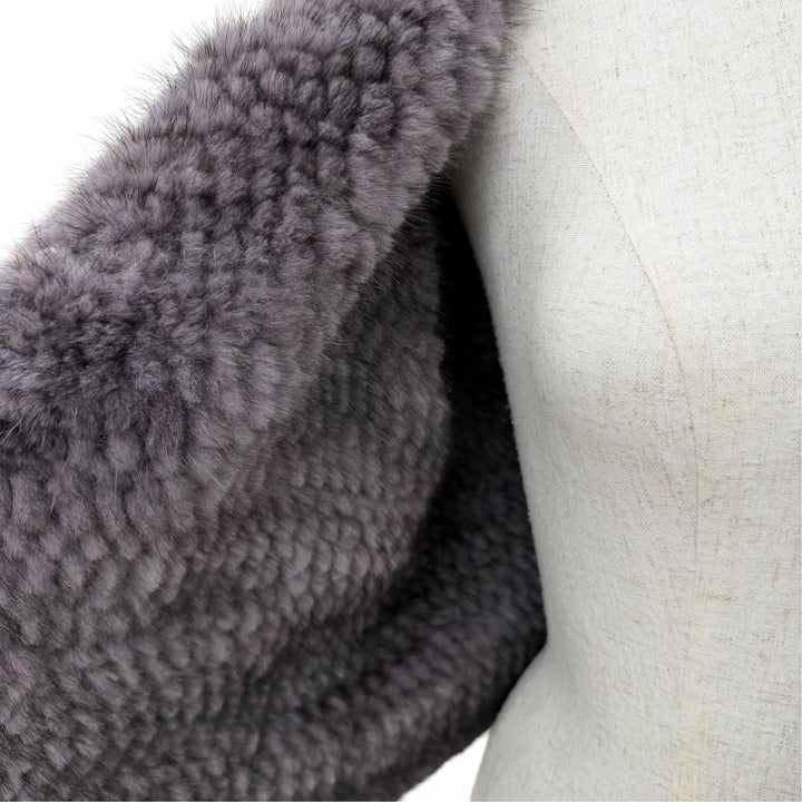 極美品☆allureville アリュービル MINK ミンクファー ノーカラージャケット 本毛皮コート グレー系 2 正規品 レディース