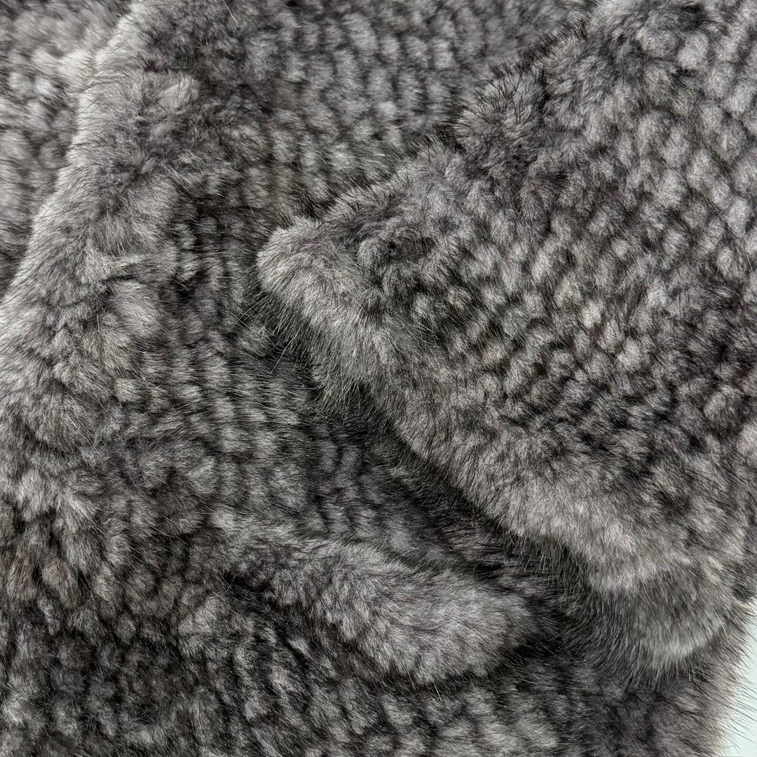 極美品☆allureville アリュービル MINK ミンクファー ノーカラージャケット 本毛皮コート グレー系 2 正規品 レディース