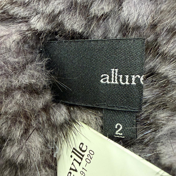極美品☆allureville アリュービル MINK ミンクファー ノーカラージャケット 本毛皮コート グレー系 2 正規品 レディース