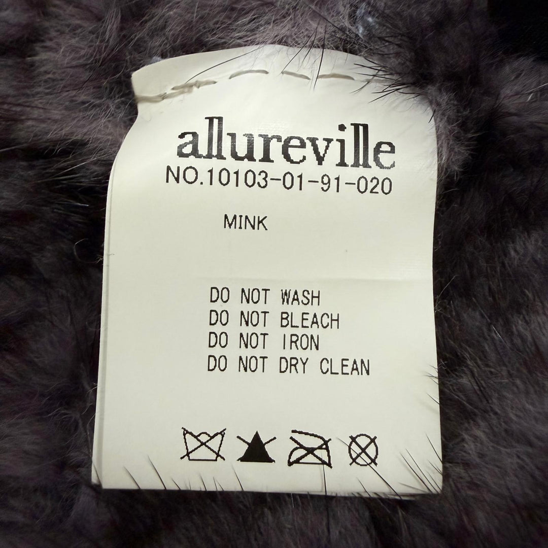極美品☆allureville アリュービル MINK ミンクファー ノーカラージャケット 本毛皮コート グレー系 2 正規品 レディース
