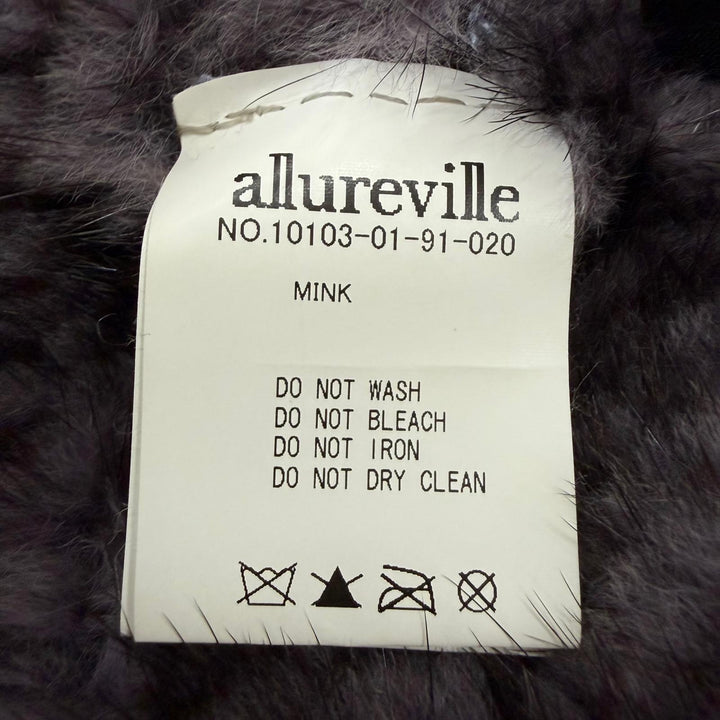 極美品☆allureville アリュービル MINK ミンクファー ノーカラージャケット 本毛皮コート グレー系 2 正規品 レディース
