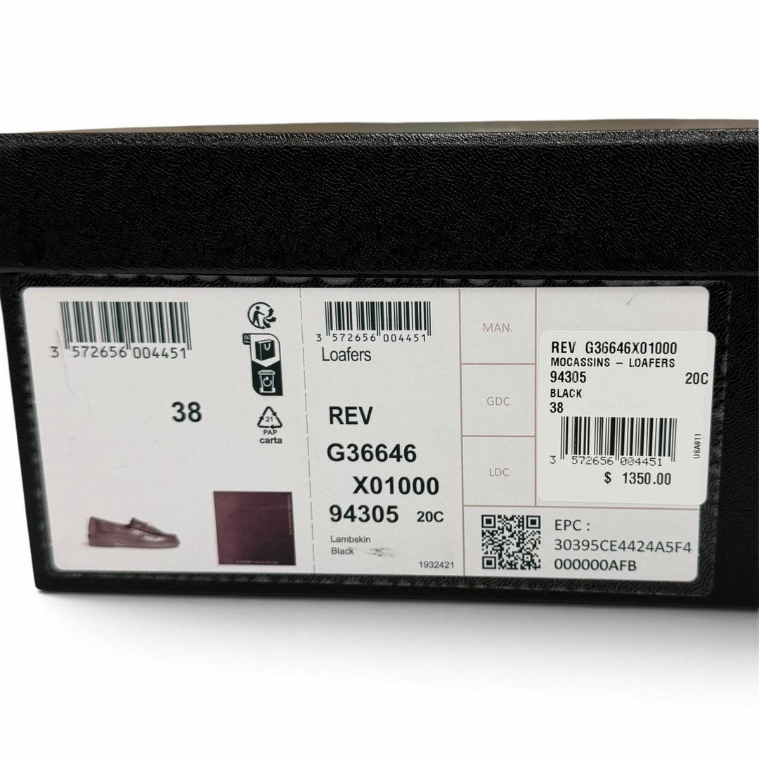 極美品★CHANEL シャネル G36646 マトラッセ ココマーク ターンロック レザー ローファー ブラック ゴールド金具 38 伊製 箱・保存袋付き